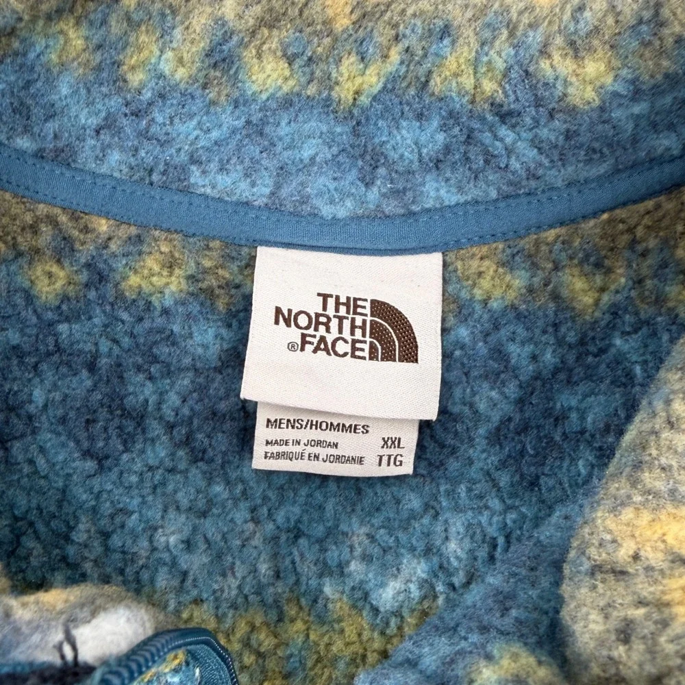 The North Face Mens XXL TKA Glacier 1/4 Zip Fleece Blue Fair Isle NF0A3YRB